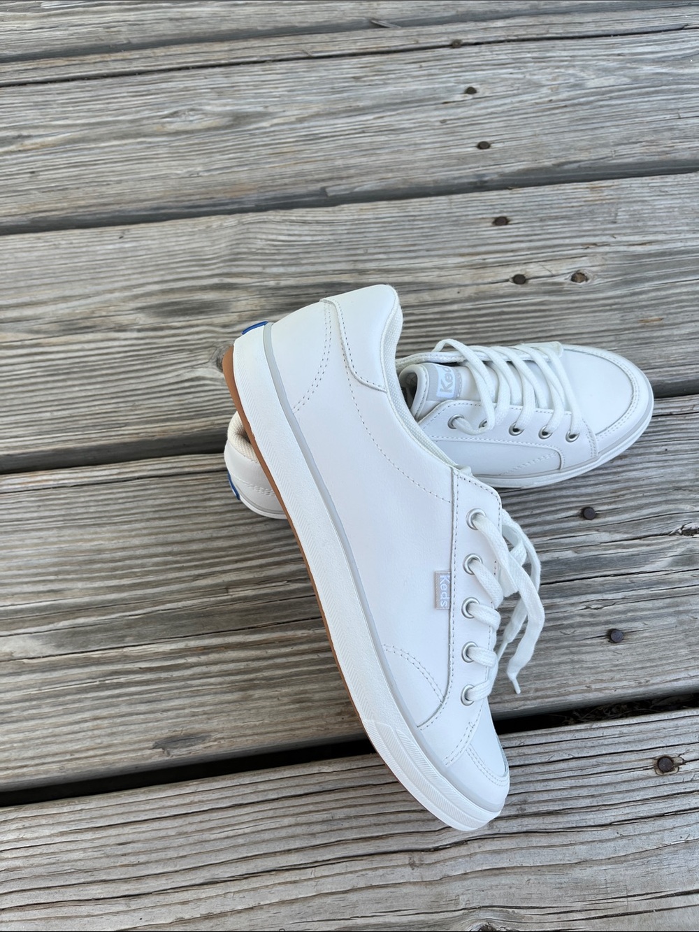 Keds White Low-Top Leather Sneakers new